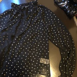 Black and Gold Long Sleeved 70s Type Shirt